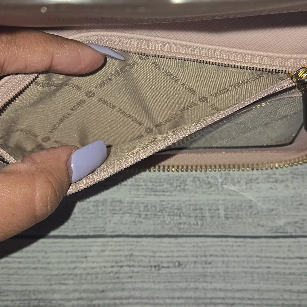 Michael Kors Pebbled Leather Smartphone Wristlet Light Pink/Gold